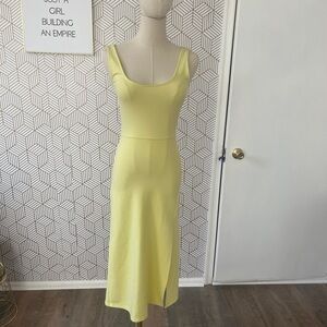 Leith scoopneck Yellow Sleeveless Dress